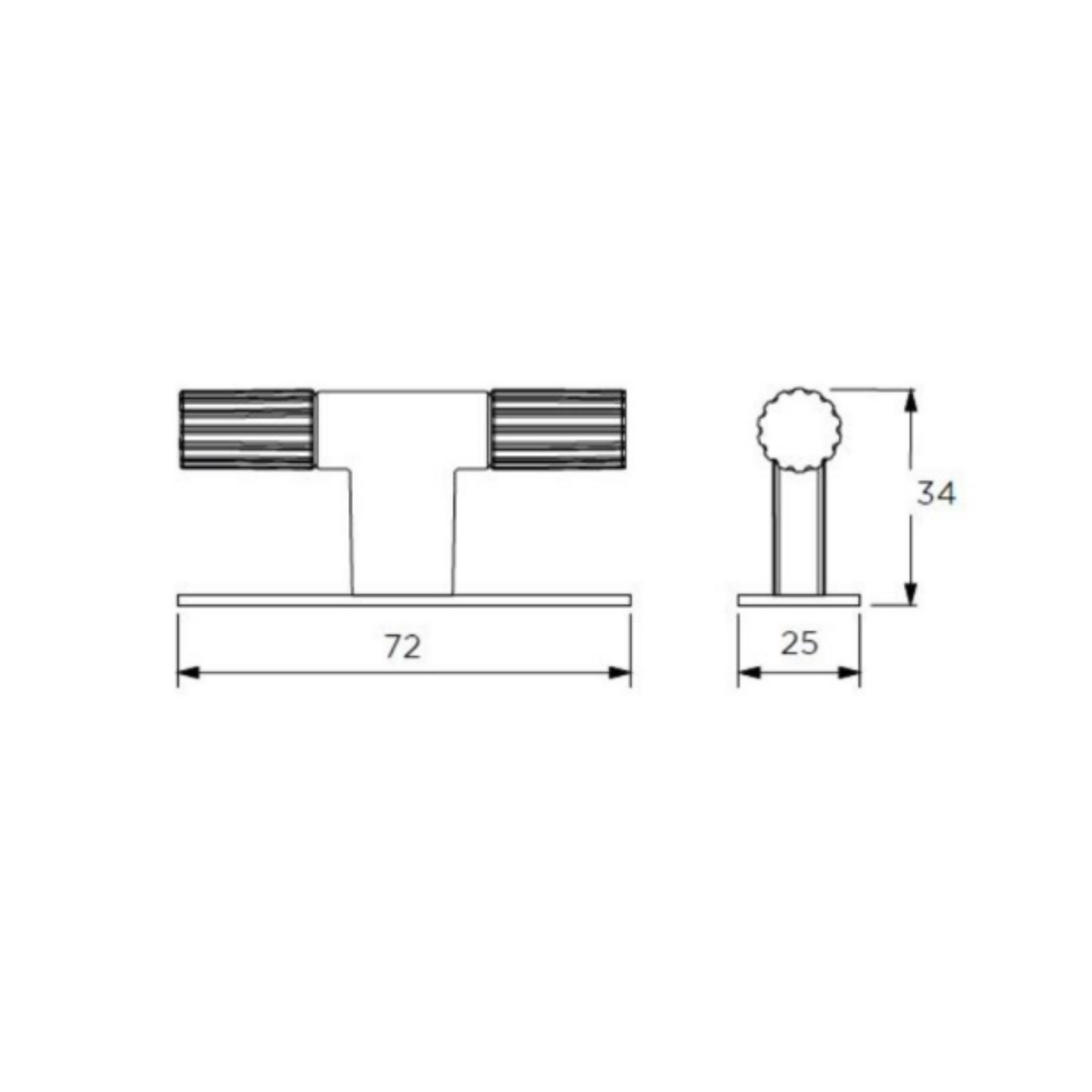 The Bedale T-Bar Knob with Backplate