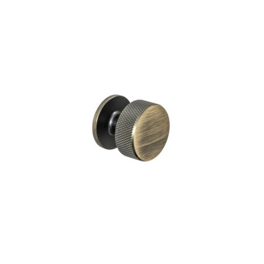 The Grafton Aged Brass Knurled Knob